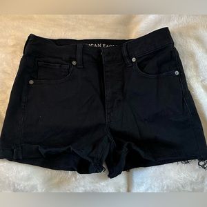 American Eagle Black Denim Shorts, size 8.